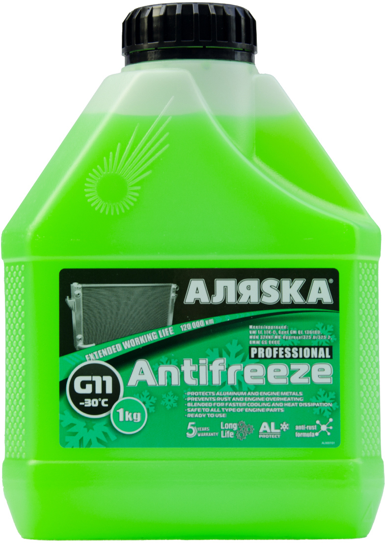 Антифриз Аляsка G11 -30°С Зеленый 1 кг (4820159716647) – фото, отзывы ...