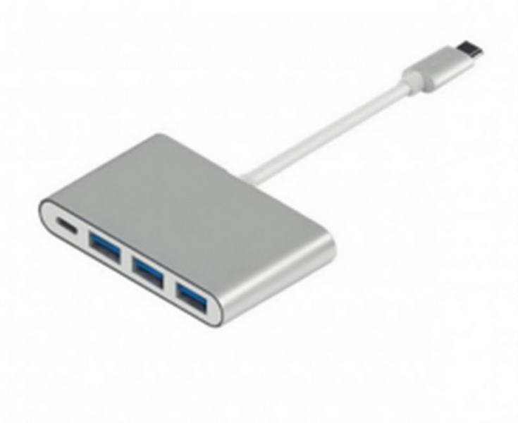 

Кабель Atcom USB-C to 3USB3.0+USB-C, 0.1м, металл