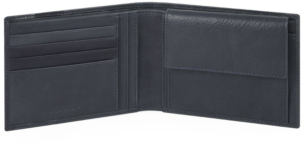 

KOBE/Blue Портмоне с отдел. для монет с RFID защитой (13x9,5x2) Piquadro PU257S105R_BLU