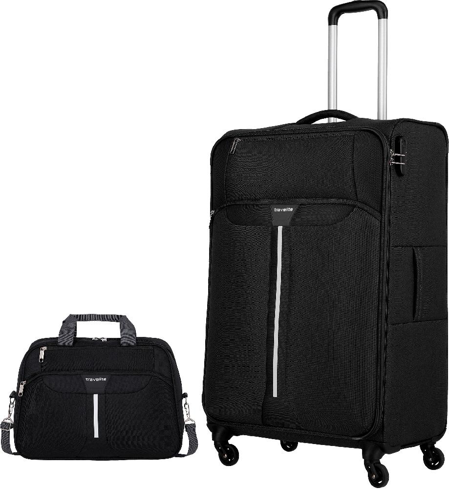 

SPEEDLINE/Black Чемодан (+сумка 17л) на 4 колесах L (89л,3,3кг) (47x77x30см) Travelite TL092441-01