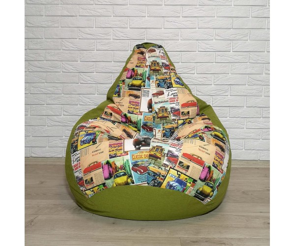 

Кресло-груша рогожка "Машинки" KatyPuf L 100x75