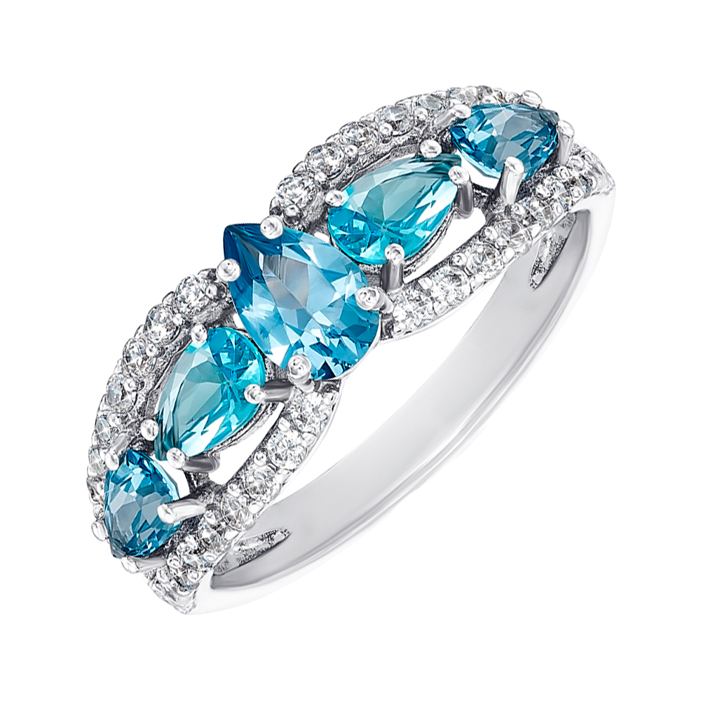 

Серебряное кольцо с кварцем и фианитами 000145211 16 размера