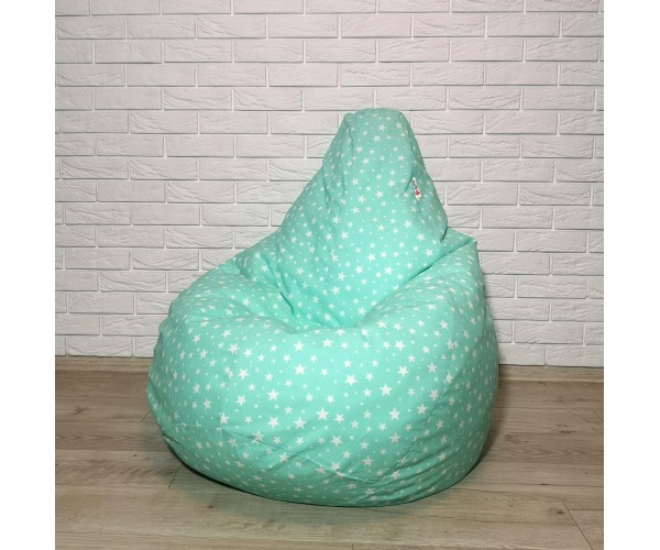 

Кресло-груша хлопок "Звездочка на мяте" KatyPuf XL 125x90