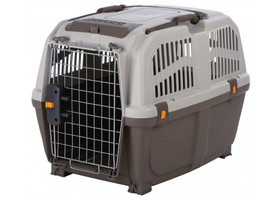 

Переноска для собак TRIXIE - Skudo до 30кг, пластик, серый-коричневый, 51х48х68см