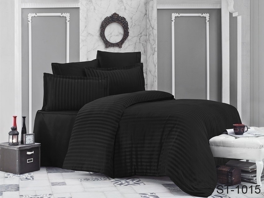 

Комплект постельного белья TM TAG - 1,5 спальный - Сатин Люкс - Страйп Сатин - ST - 1015