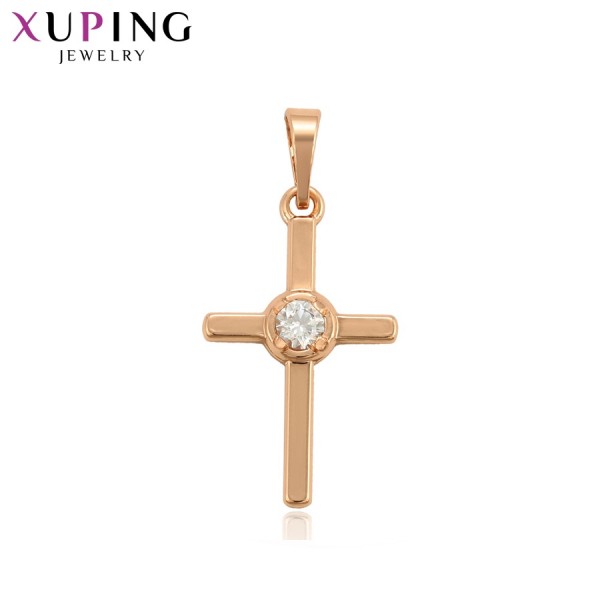 

Крестик Xuping с фианитом розовая позолота ST 7115000