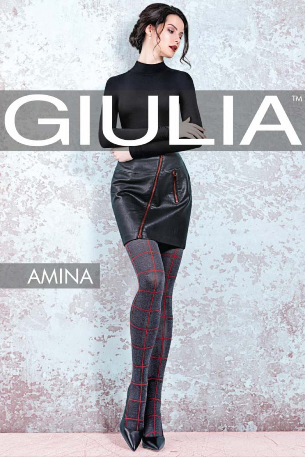 

Колготки с узором "Клетка" GIULIA Amina model 1 3 Melange