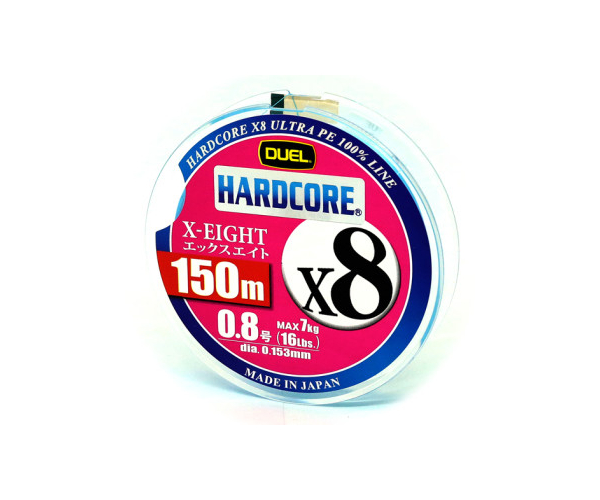 

Шнур Duel Hardcore X8 150m 0.153mm 7kg Blue #0.8 (арт.1919735650)