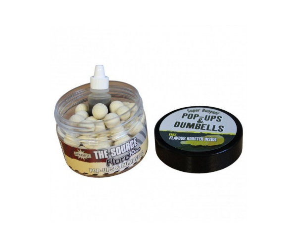 

Бойлы Dynamite Pop-Up Source White Fluro and dumbells 15mm (арт.1919673331)