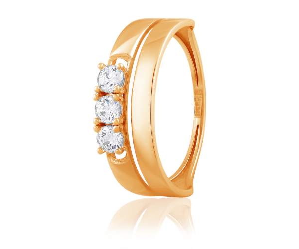 

Кольцо золотое с камнями SWAROVSKI Zirconia "Трио", КД4250SW, 16.5 размер