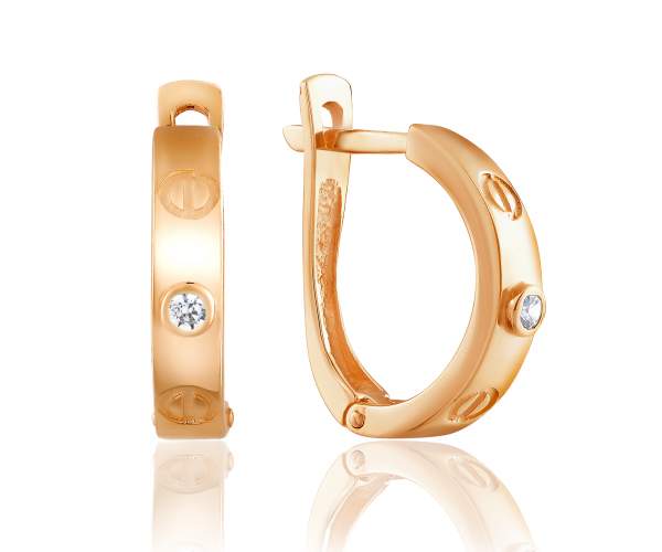 

Серьги золотые с камнем SWAROVSKI Zirconia, С4256SW
