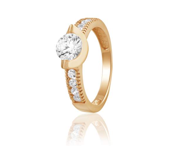 

Кольцо КД4217SW с камнем SWAROVSKI Zirconia, красное золото, 18.5 размер