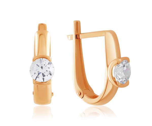 

Серьги золотые с камнями SWAROVSKI Zirconia "Вызов", С4252SW