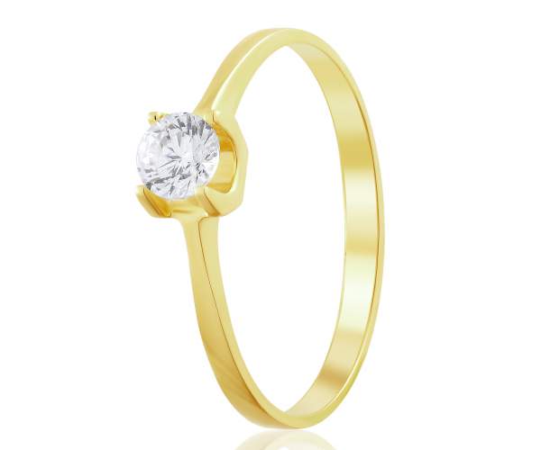 

Кольцо из желтого золота с камнем SWAROVSKI Zirconia "Ариадна", КД4199/2SW, 17 размер