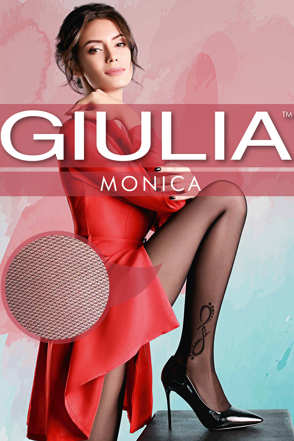 

Колготки с тату-узором Giulia Monica model 12 40d 2 Nero