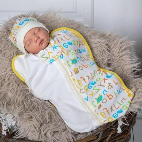 

Евро-пеленка на молнии Magbaby c шапочкой Азбука 0-3 мес