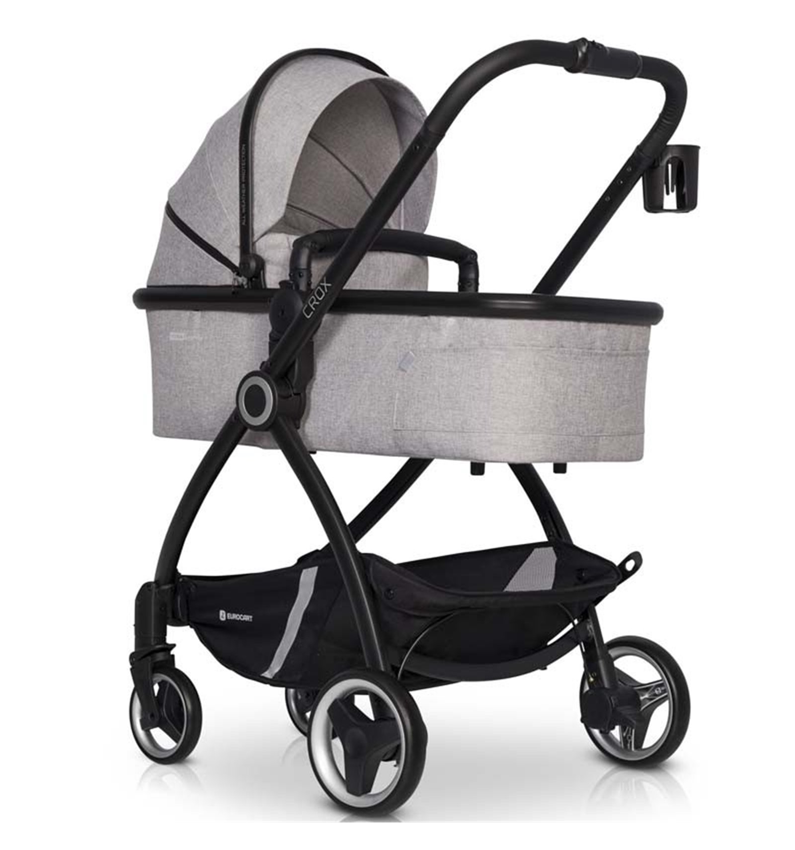 

Коляска универсальная 2 в 1 Euro-Cart Crox Grey Fox с подстаканником и чехлом на ножки + 2 дождевика и светоотражающие элементы