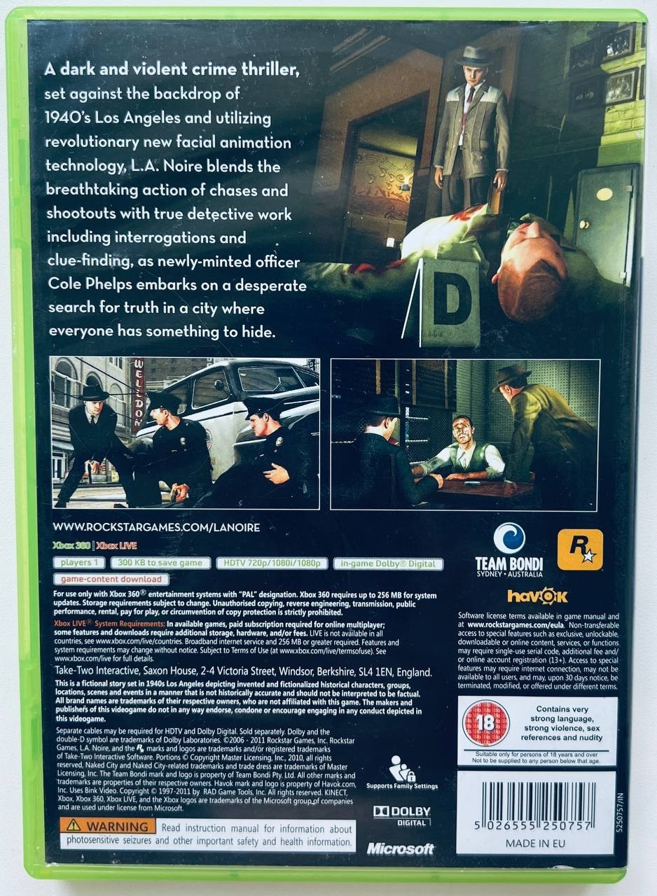 ROZETKA » L.A.Noire, Б/У, английская версия - диск для Xbox 360 от  продавца: RetroGaming Shop купить в Украине: цена, отзывы