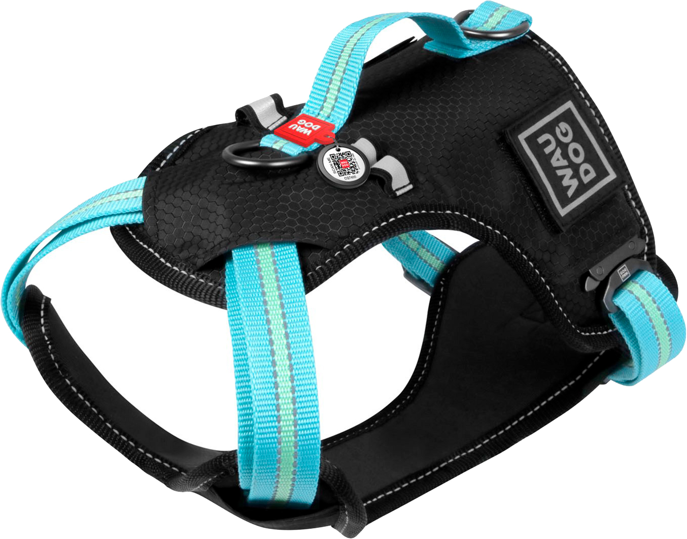 

Шлея для собак безопасная Collar WAUDOG Nylon c QR паспортом, металлическая пряжка-фастекс, M, Ш 20 мм, А 35-60 см, В 55-65 см