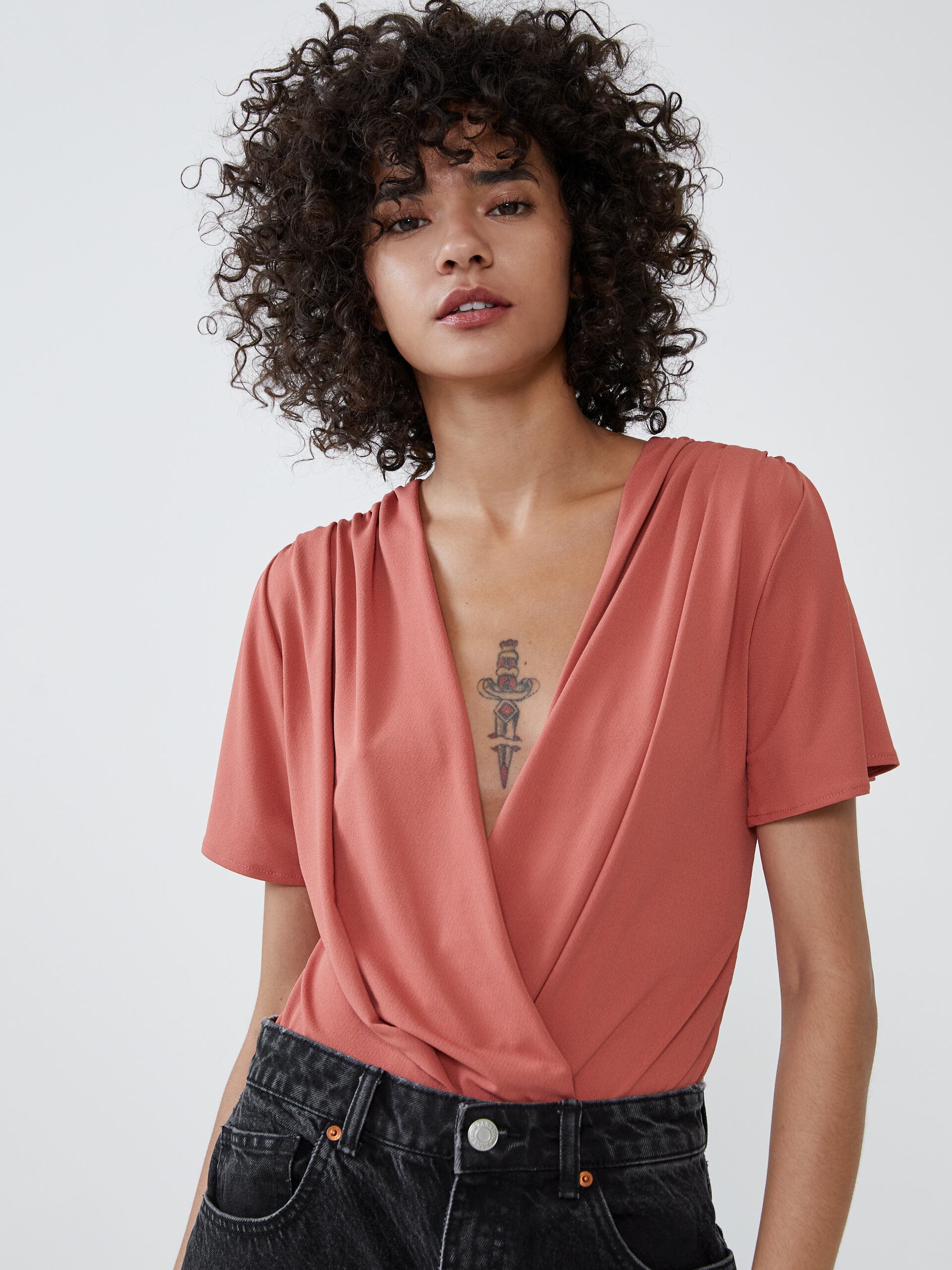 

Боди-блузка Zara 5039/908/676 L Терракотовая