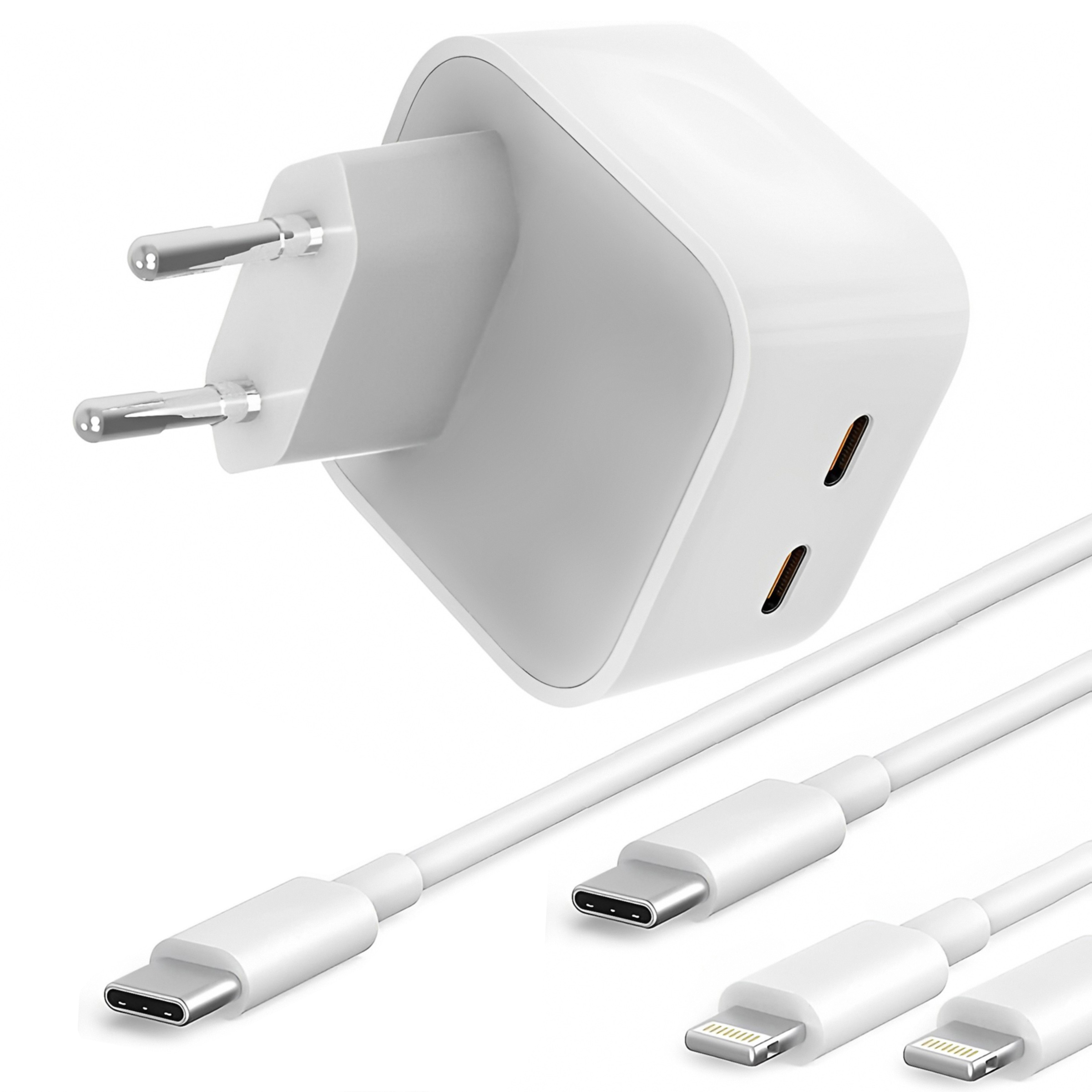 Комплект быстрой зарядки для Apple iPhone iPad Блок 35 Вт USB-C + 2 Кабеля  зарядки USB-C to Lightning 1м и 2м Kayfovo B35C12 – фото, отзывы,  характеристики в интернет-магазине ROZETKA от продавца: