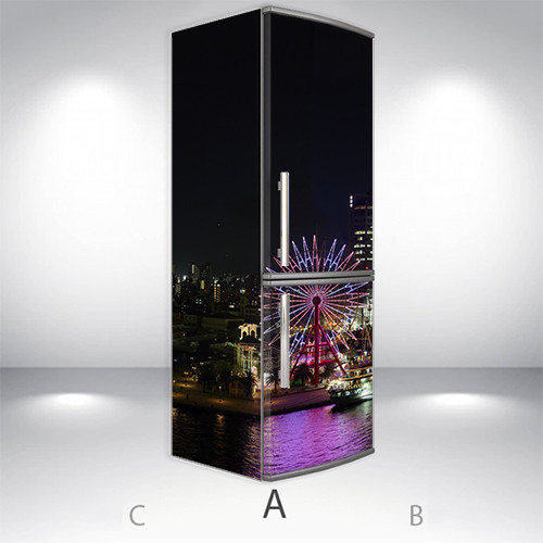 

Наклейки на холодильник 3d, Самоклейка, 200 х 65 см, Лицевая+Левая(А) (holSS1_cn00281 Город-4)