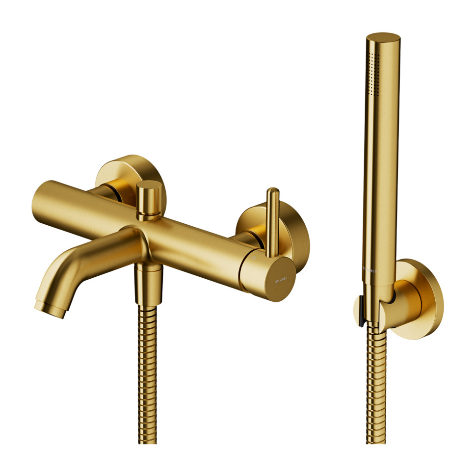Смеситель для ванны и душа Omnires Y brushed gold (Y1231GLB) – низкие ...