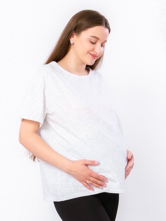 Акція на Футболка для вагітних оверсайз жіноча Носи своє 8355-070 L Молочна (p-11550-125840) від Rozetka