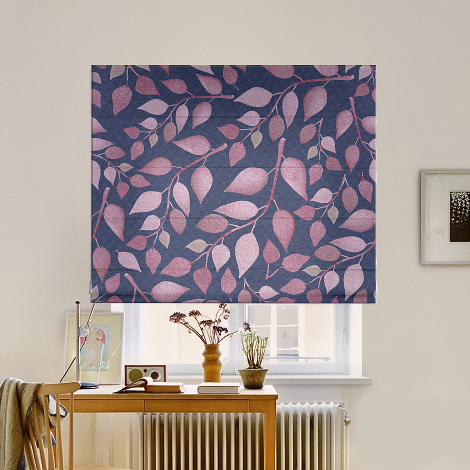 

Римская штора система Classic InHt Фотопечать Листья 15-119 Джуси Велюр 140х170 см