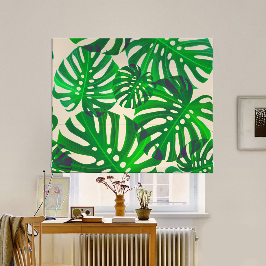 

Римская штора система Classic InHt Фотопечать Монстера 15-180 Джуси Велюр 40х170 см