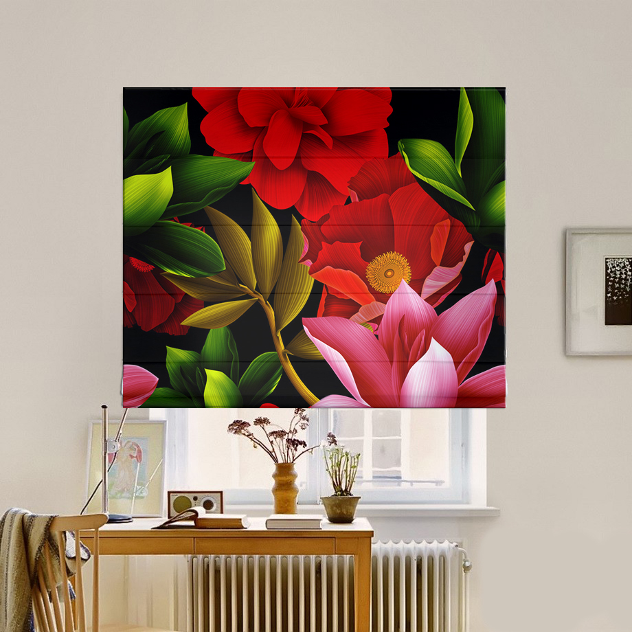 

Римская штора система Classic InHt Фотопечать Цветы 15-177 Блэкаут 140х170 см