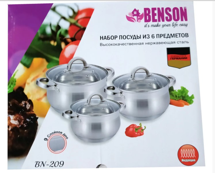 

Набор кастрюль Benson BN-209 6 предметов NA1020