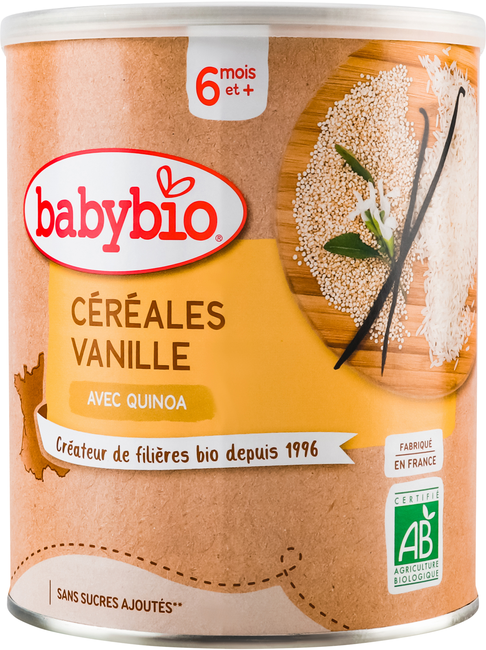 Babybio - Céréales Vanille avec Quinoa Bio 220 g - 6+ Mois - BIO
