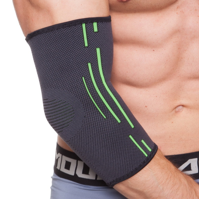Налокотник эластичный Zelart Extreme Fit 1014 размер M Dark Grey-Green ...