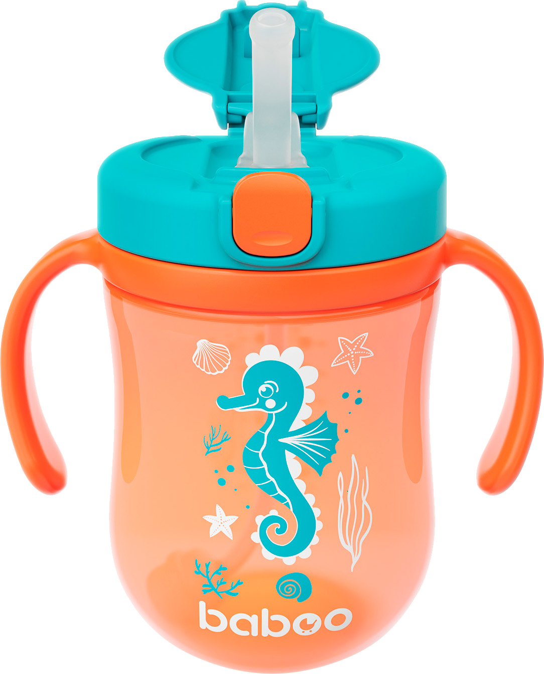 Чашка Baboo Sea Life с силиконовой соломинкой и гравитационным шариком ...