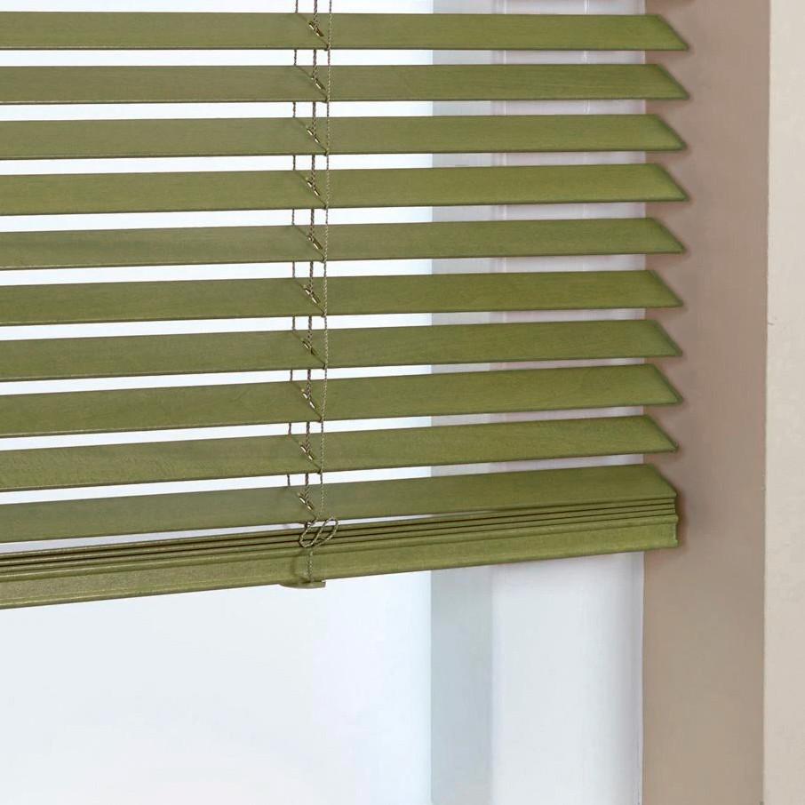 

Жалюзи деревянные горизонтальные 120х160 см 25 мм зеленый Sundeco