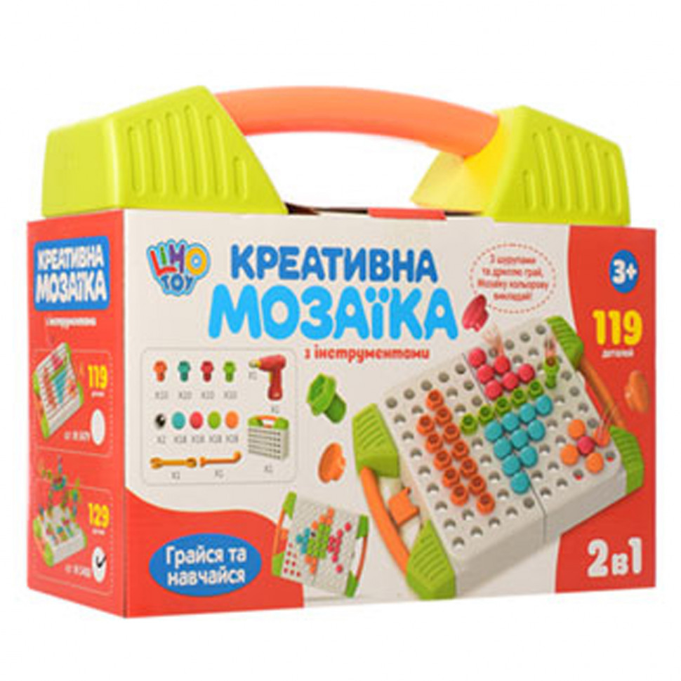 

Мозаика 119 деталей, шуруповерт M 5479(Зеленый)