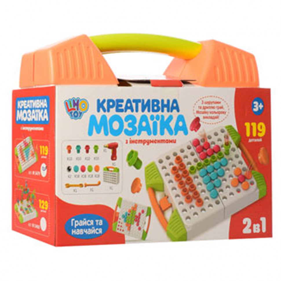 

Мозаика 119 деталей, шуруповерт M 5479 (Оранжевый)