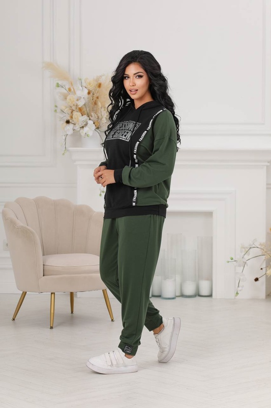Спортивный костюм женский двухцветный с принтом G&M k-101281 54-56 ...