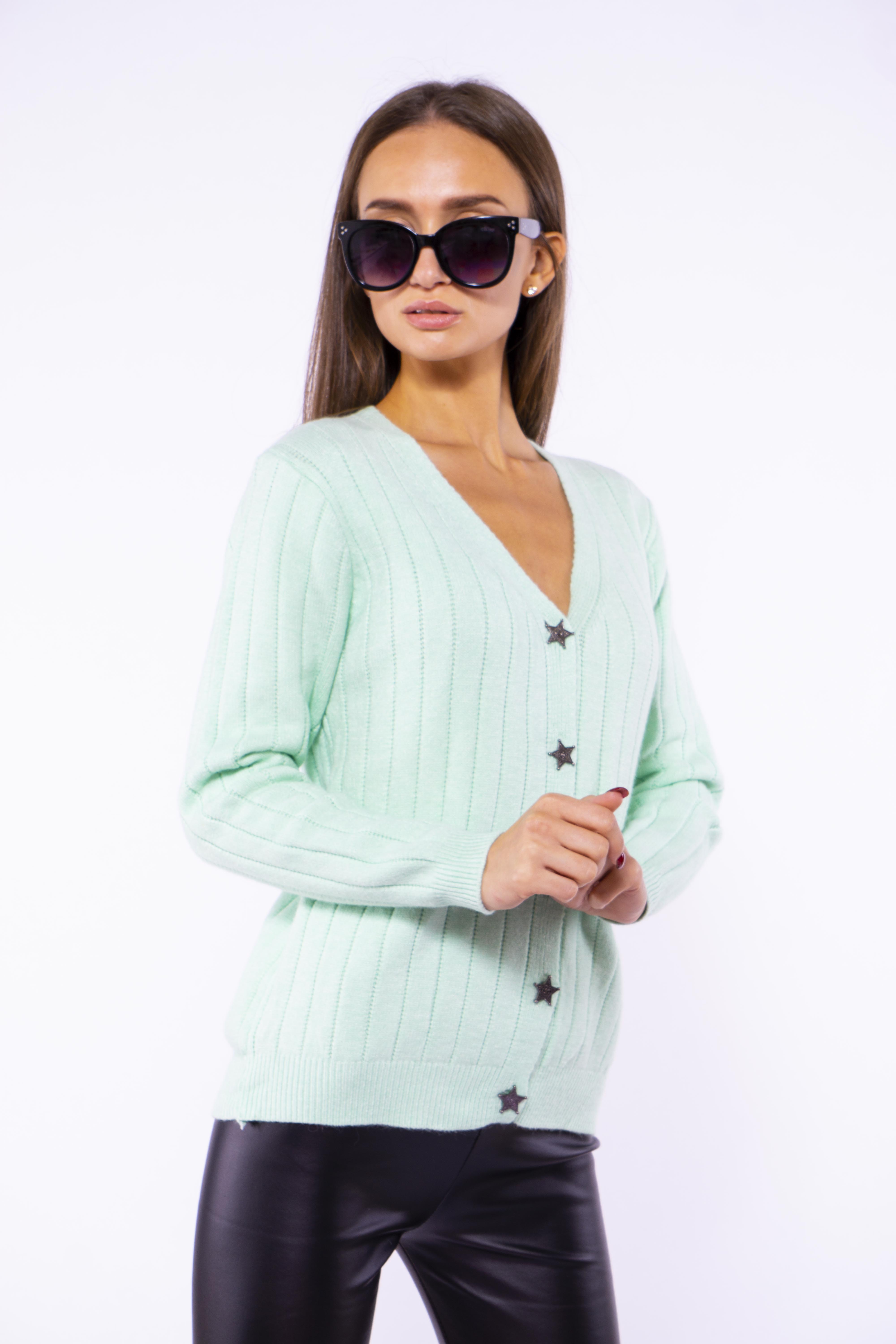 

Кофта женская на пуговицах Time of Style 184P7033 S/M Ментоловый