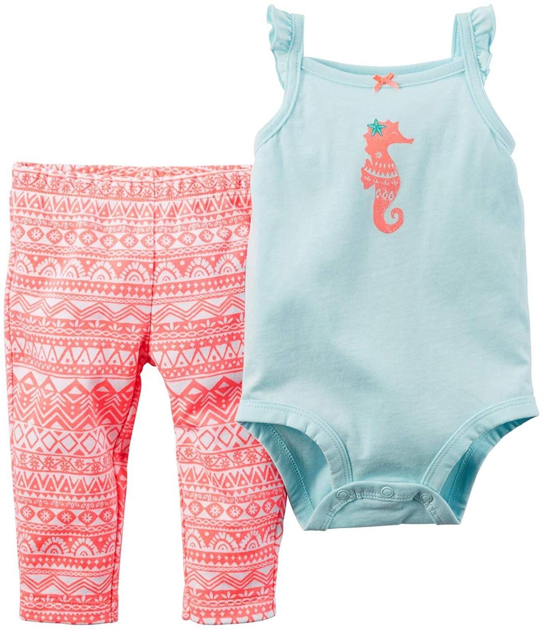 

Комплект 2 в 1 Carters Детский Трикотажный 83-86 см Розовый-Голубой 121G449