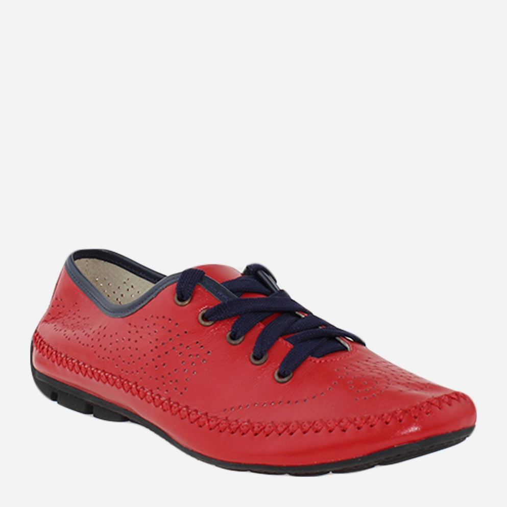Акция на Жіночі туфлі зі шкіри Classic Style R801 38 (24.5 см) Червоні от Rozetka