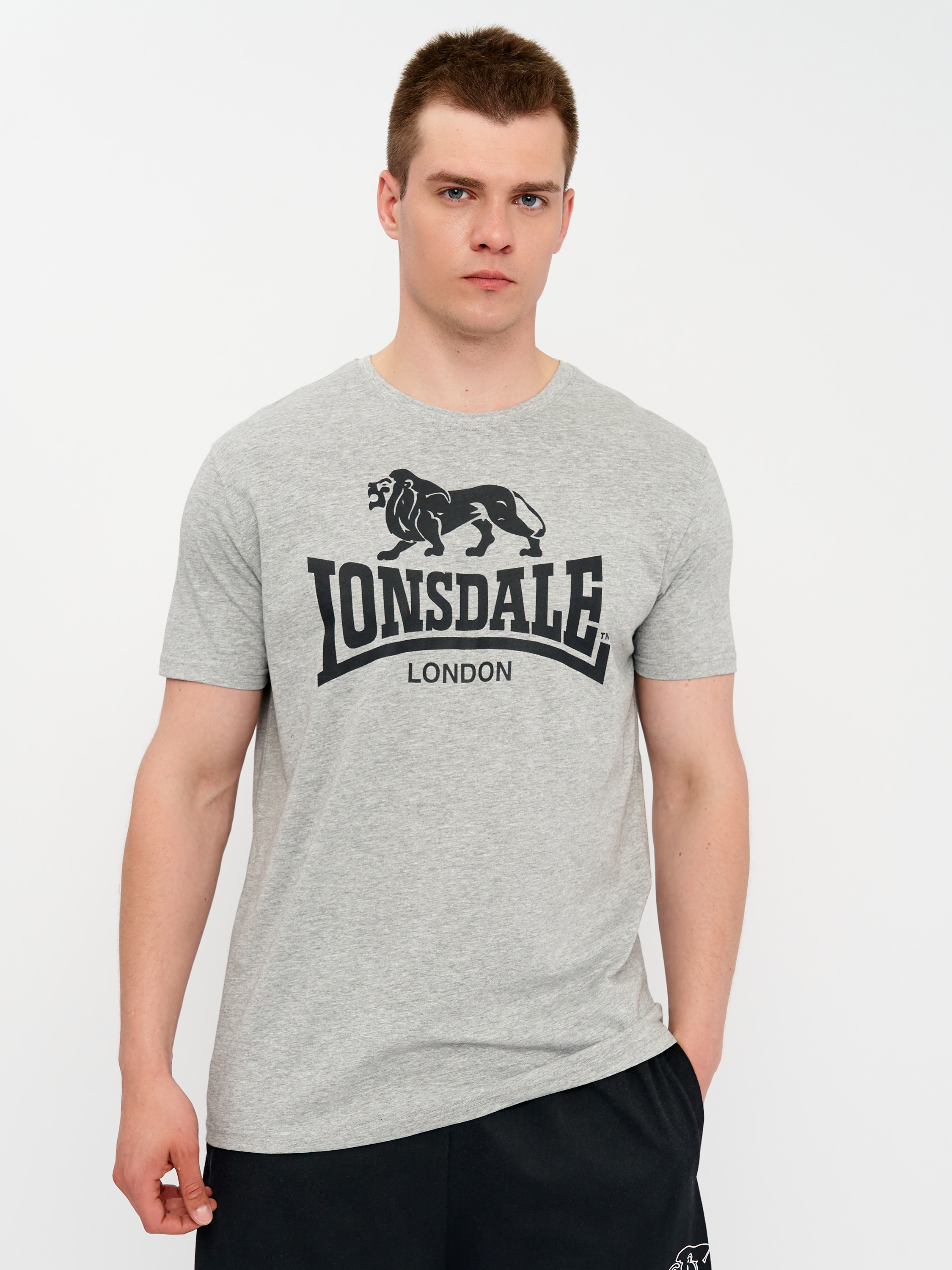 Акція на Футболка бавовняна довга чоловіча Lonsdale LOGO 119083-1004 M Marl Grey від Rozetka