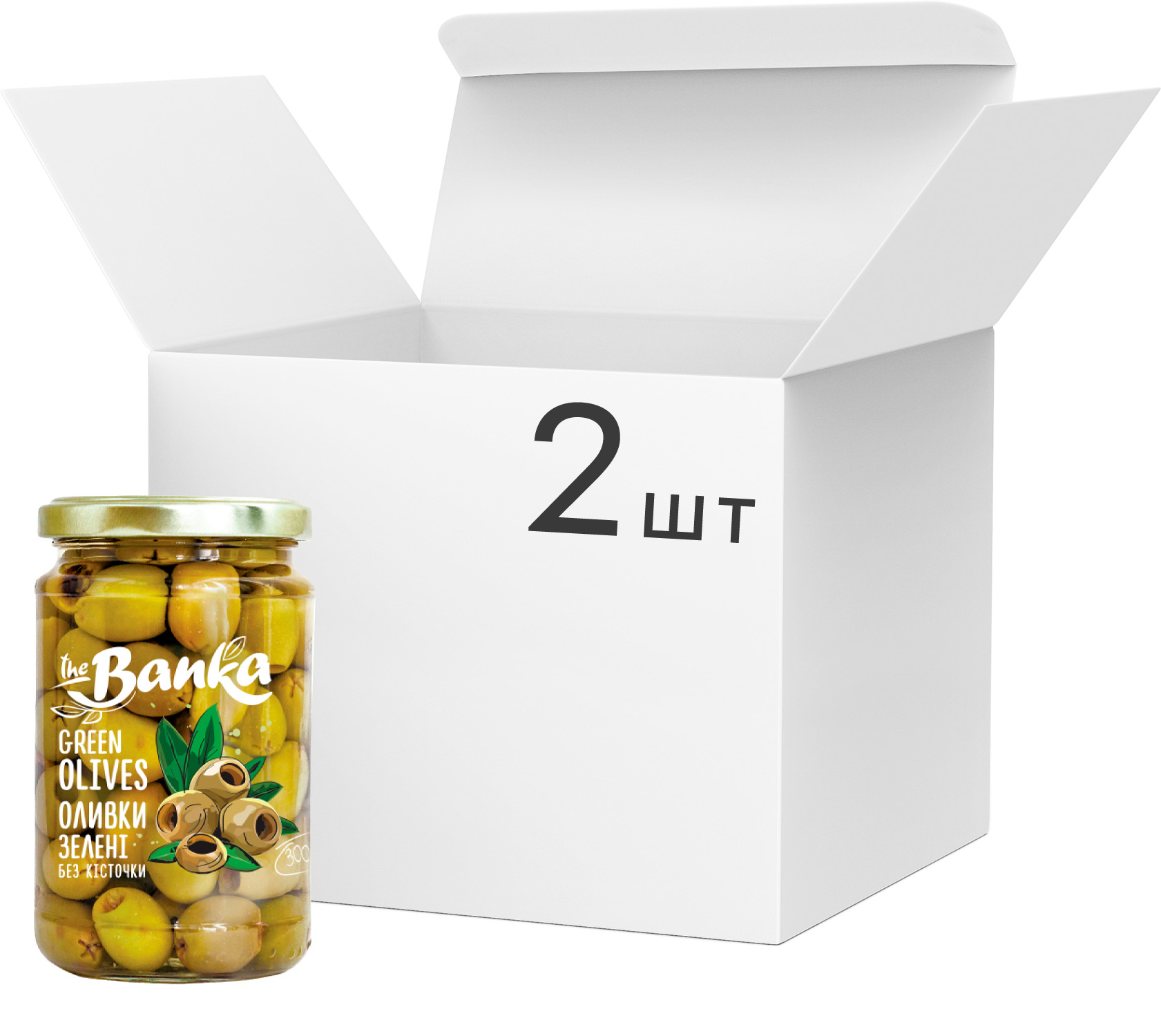 Упаковка оливок Тһе Banka Зеленые без косточки Стерилизованные 314 мл х ...