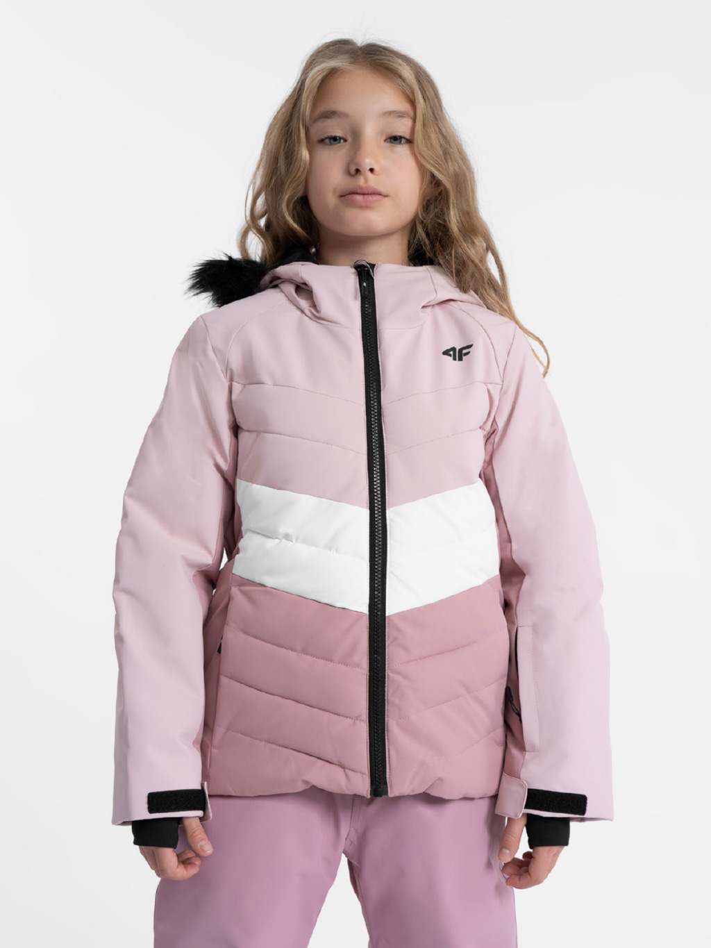 Акція на Підліткова зимова лижна куртка для дівчинки 4F 4FJAW23TTJAF296-53S 146 см Рожева від Rozetka