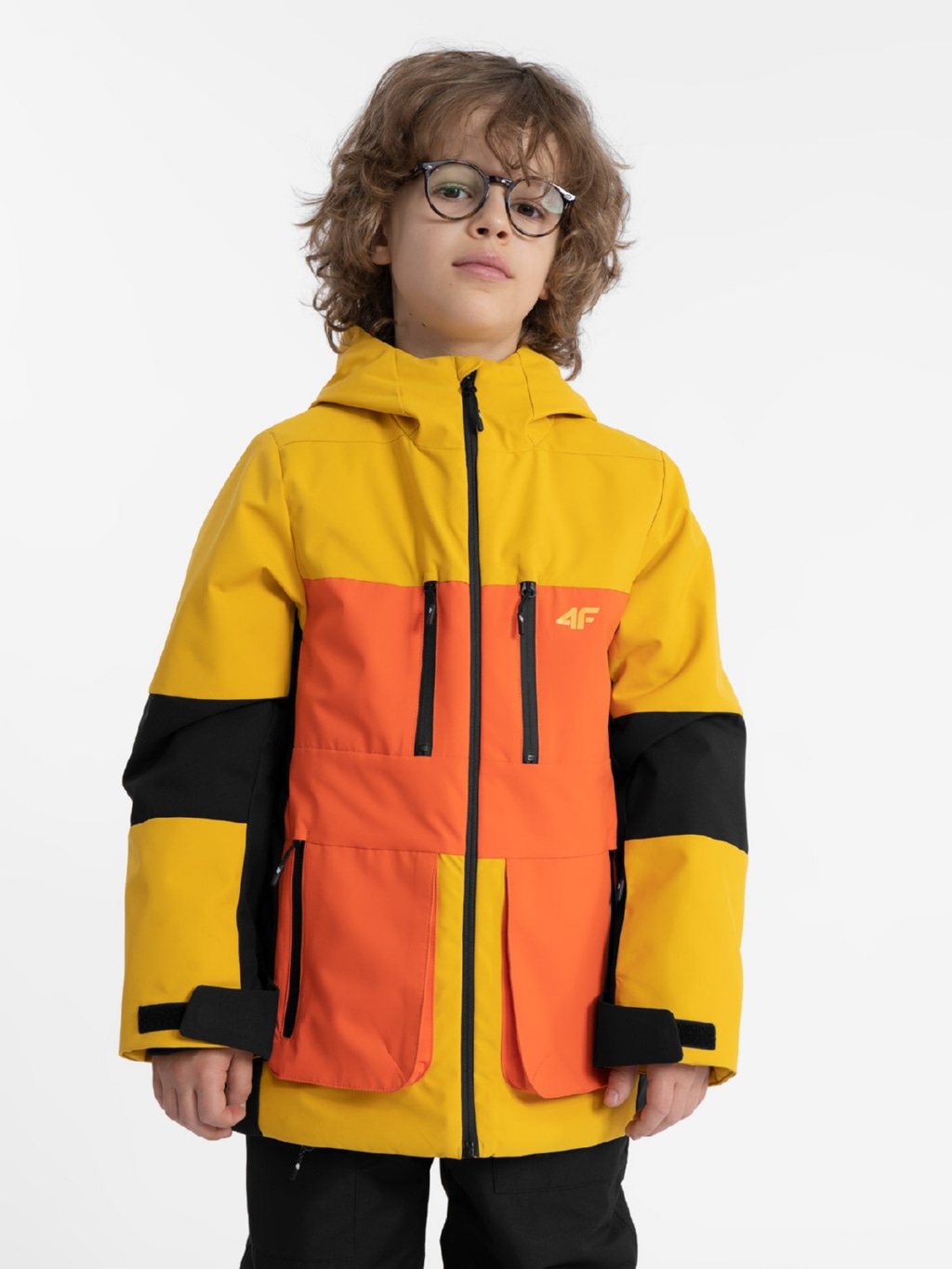 Акция на Підліткова зимова лижна куртка для хлопчика 4F 4FJAW23TTJAM301-71S 140 см Жовта от Rozetka