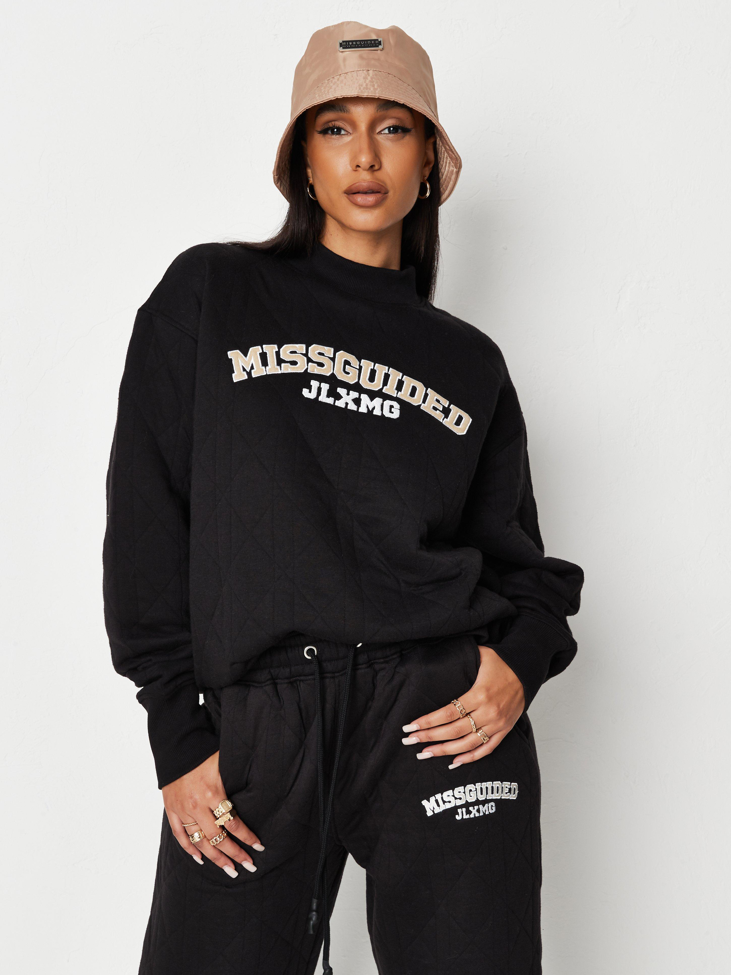 Акція на Світшот жіночий Missguided CL114739 36 Чорний з принтом від Rozetka