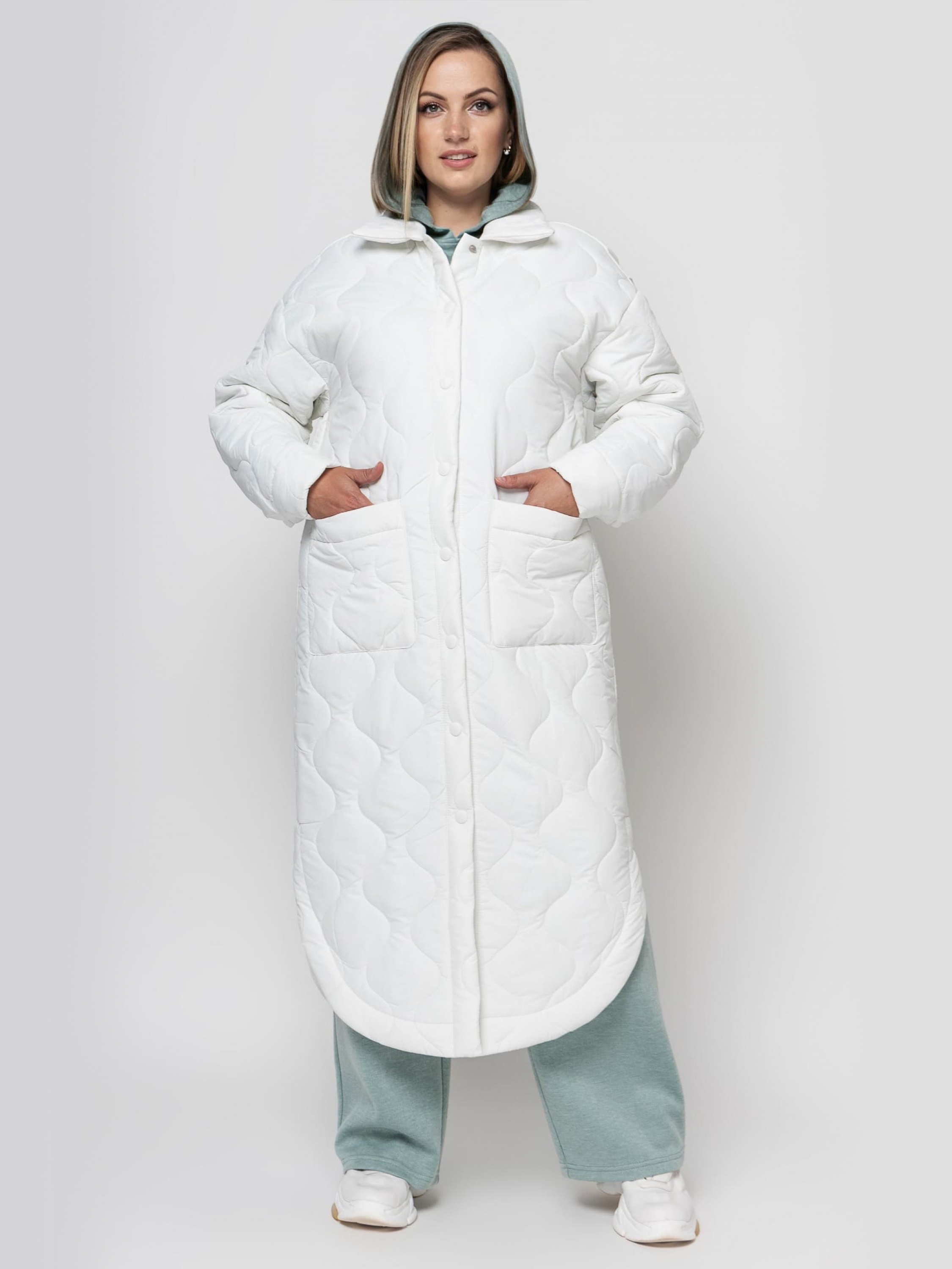 Акція на Куртка демісезонна довга жіноча VLAVI Кері 138902 52 Біла від Rozetka