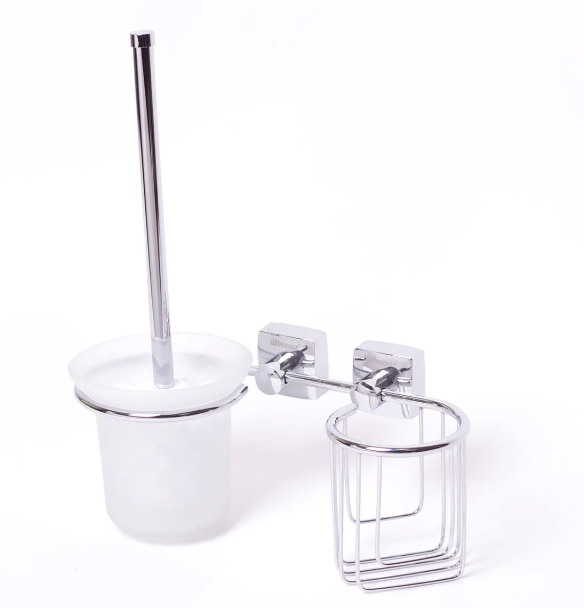 

Ерш для туалета со стеклянной подставкой и корзинкой 26*13*31.5 см на стальном креплении Besser KM-8813A