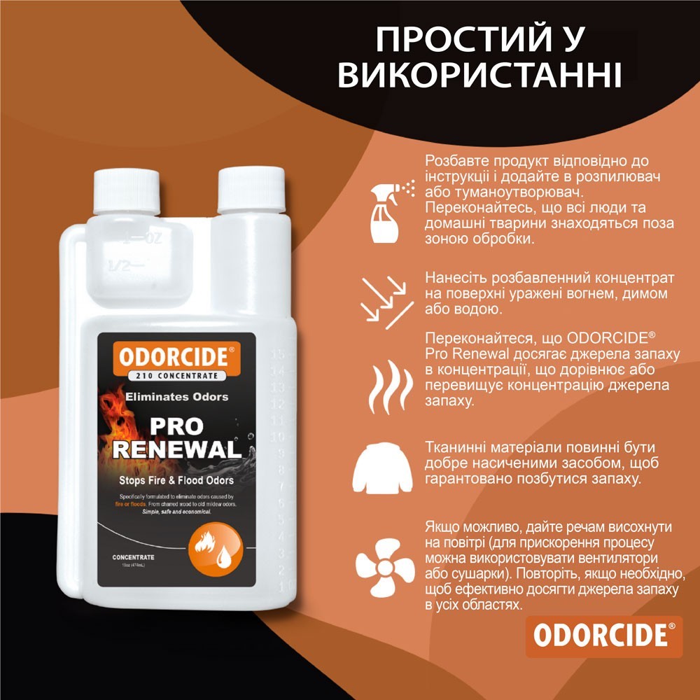 Средство от запаха после пожара и затопления Odorcide Pro Renewal (Fire &  Flood) 100 мл – фото, отзывы, характеристики в интернет-магазине ROZETKA от  продавца: Smell Removing | Купить в Украине: Киеве, Харькове,